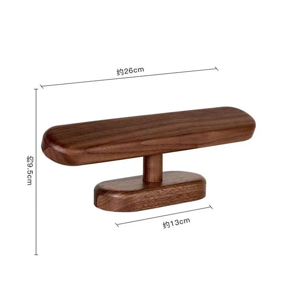 Stojak na zegarki w kształcie litery T, drewno w odcieniu orzecha