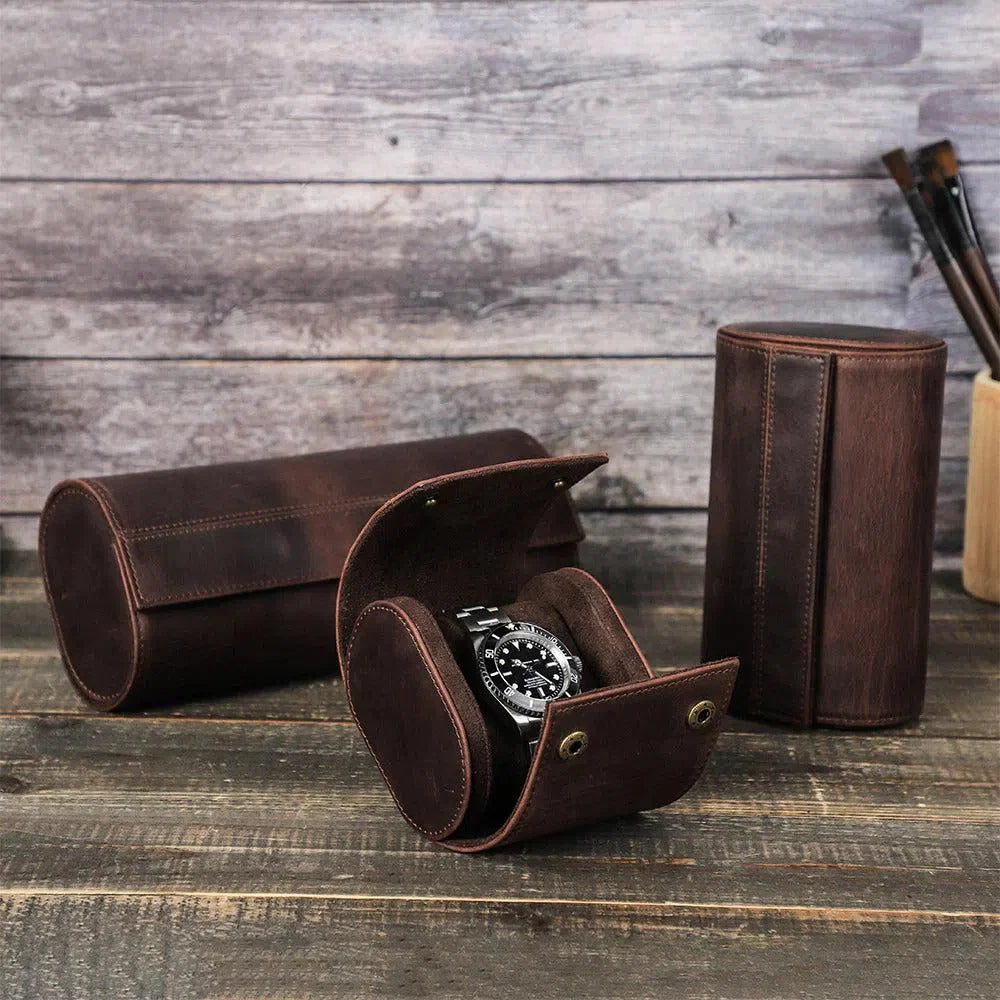 Etui na zegarki w stylu vintage, ze skóry bydlęcej, ujęcie 28