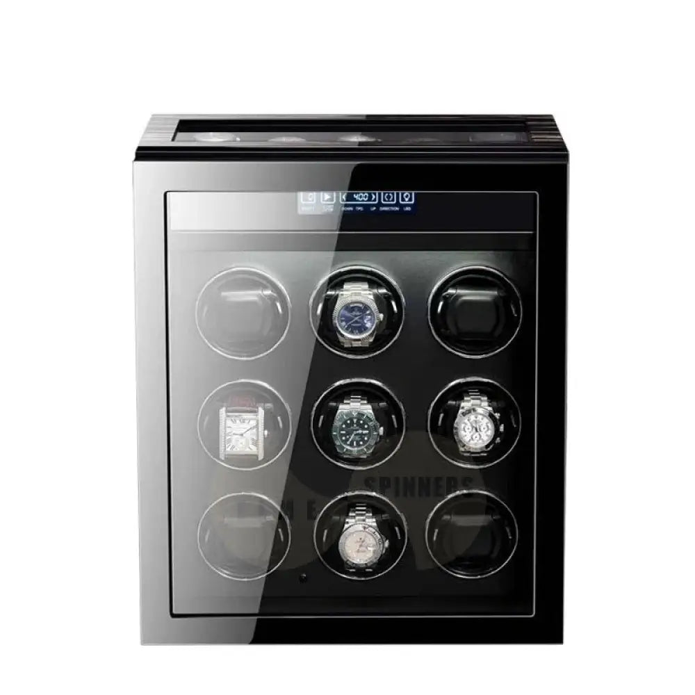Rotomat na zegarki z 5 przegródkami do przechowywania, LCD, na 9 zegarków + 5 przegródek