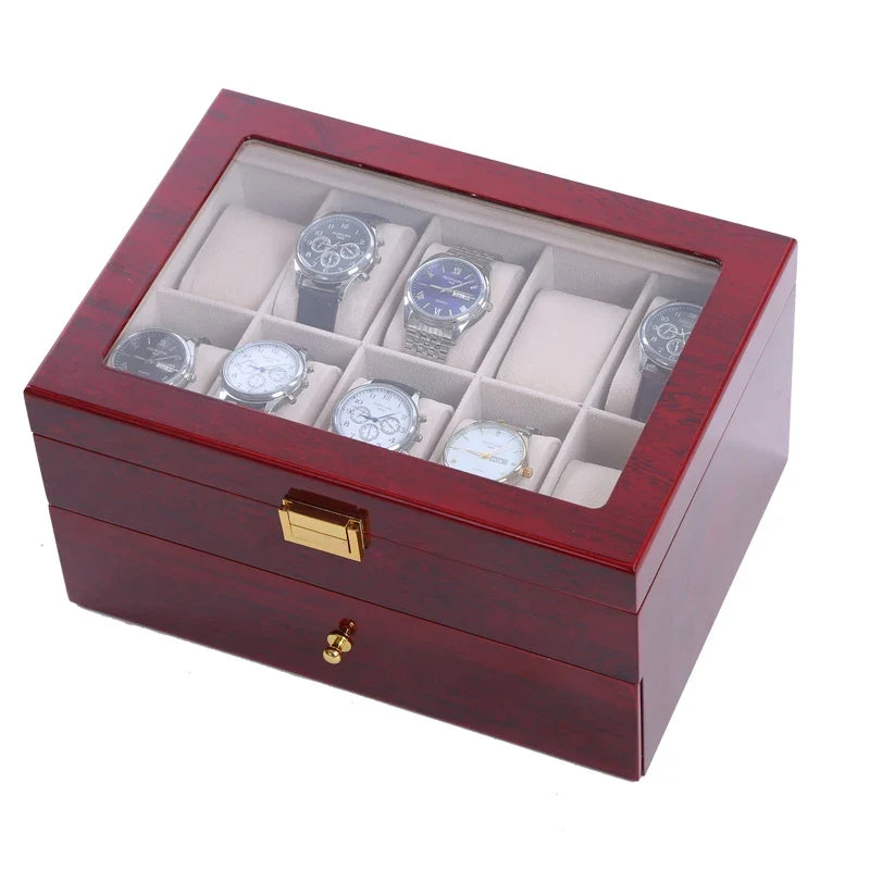 Duże pudełko na 20 zegarków, drewniane, lakierowane, ujęcie 6