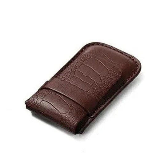 Etui na 1 zegarek, podróżne, ze wzorem skóry krokodyla, kolor kawowy