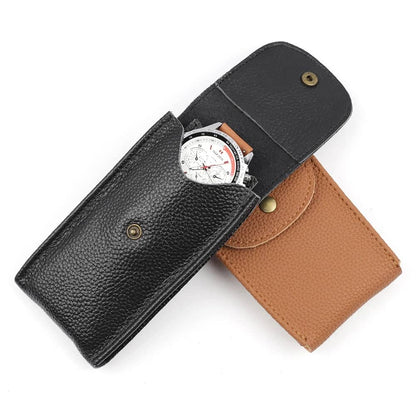 Etui na 1 zegarek, skórzane, płaskie, do podróży, ujęcie 6