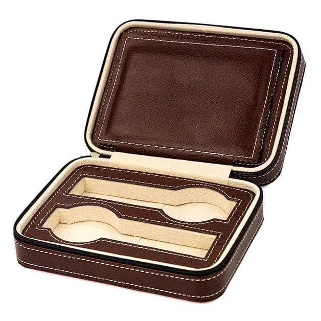 Etui podróżne na zegarki w stylu vintage, na zamek błyskawiczny, na 4 zegarki