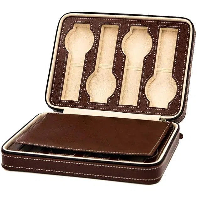 Etui podróżne na zegarki w stylu vintage, na zamek błyskawiczny, na 8 zegarków