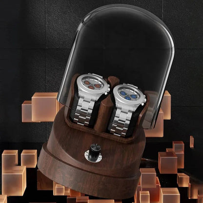 Rotomat na 2 zegarki pod szklanym kloszem, z oświetleniem LED, ujęcie 3