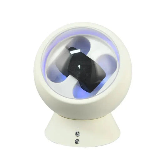 Rotomat na 2 zegarki w kształcie kuli, cichy, z podświetleniem LED, kolor biały