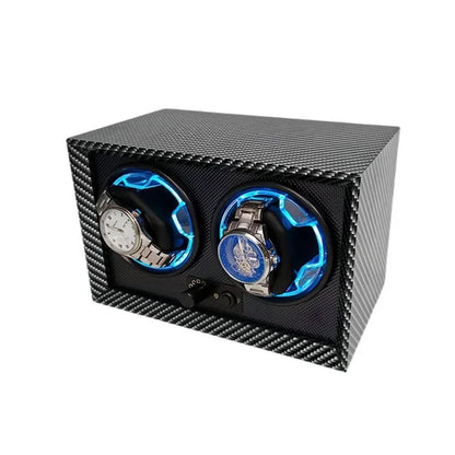 Rotomat na 2 zegarki w stylu vintage, z podświetleniem LED, kolor srebrny