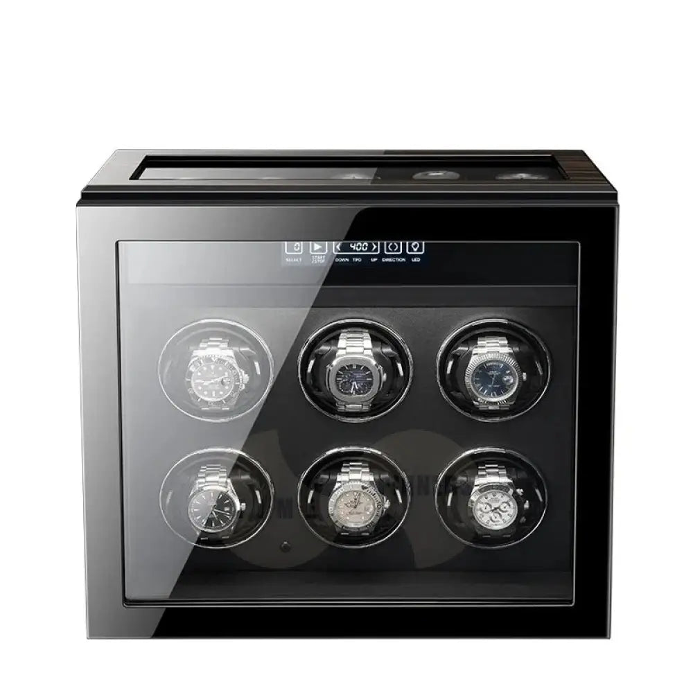 Rotomat na zegarki z 5 przegródkami do przechowywania, LCD, na 6 zegarków + 5 przegródek